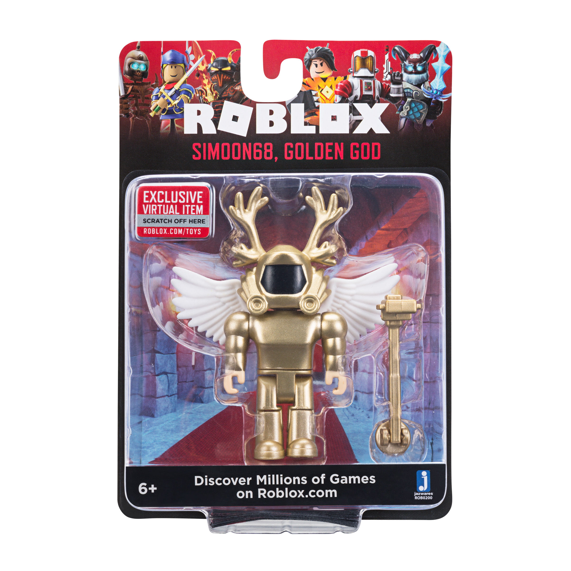 Roblox Action Collection Simoon68 Golden God Figure Pack Includes Exclusive Virtual Item Walmart Com Walmart Com - roblox mount of the gods toy