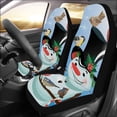 thumbnail image 2 of ZHANZZK Set of 2 Car Seat Covers Christmas Snowman Universal Auto Front Seats Protector Fits for Car,SUV Sedan,Truck, 2 of 3