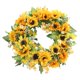 thumbnail image 2 of de flores artificiales de 16 '' con girasol amarillo y calabazas con hoja para puertas de , interiores o exteriores, decoración de Macarena Guirnalda de guirnalda de pared de puerta delantera, 2 of 7