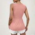 thumbnail image 4 of QATAINLAV Women's Peplum Summer Tank Tops Casual Twist Front Deep V Neck Sleeveless Shirts Vacation Clothes Pink XXL Mother's Day Gifts, 4 of 10