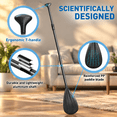 Adjustable Telescoping 2-in-1 SUP and Kayak Paddle, Aluminium Shaft ...