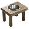 thumbnail image 4 of AmeriHome Acacia Wood Live Edge Single Bowl Pet Feeder Stand, 4 of 4
