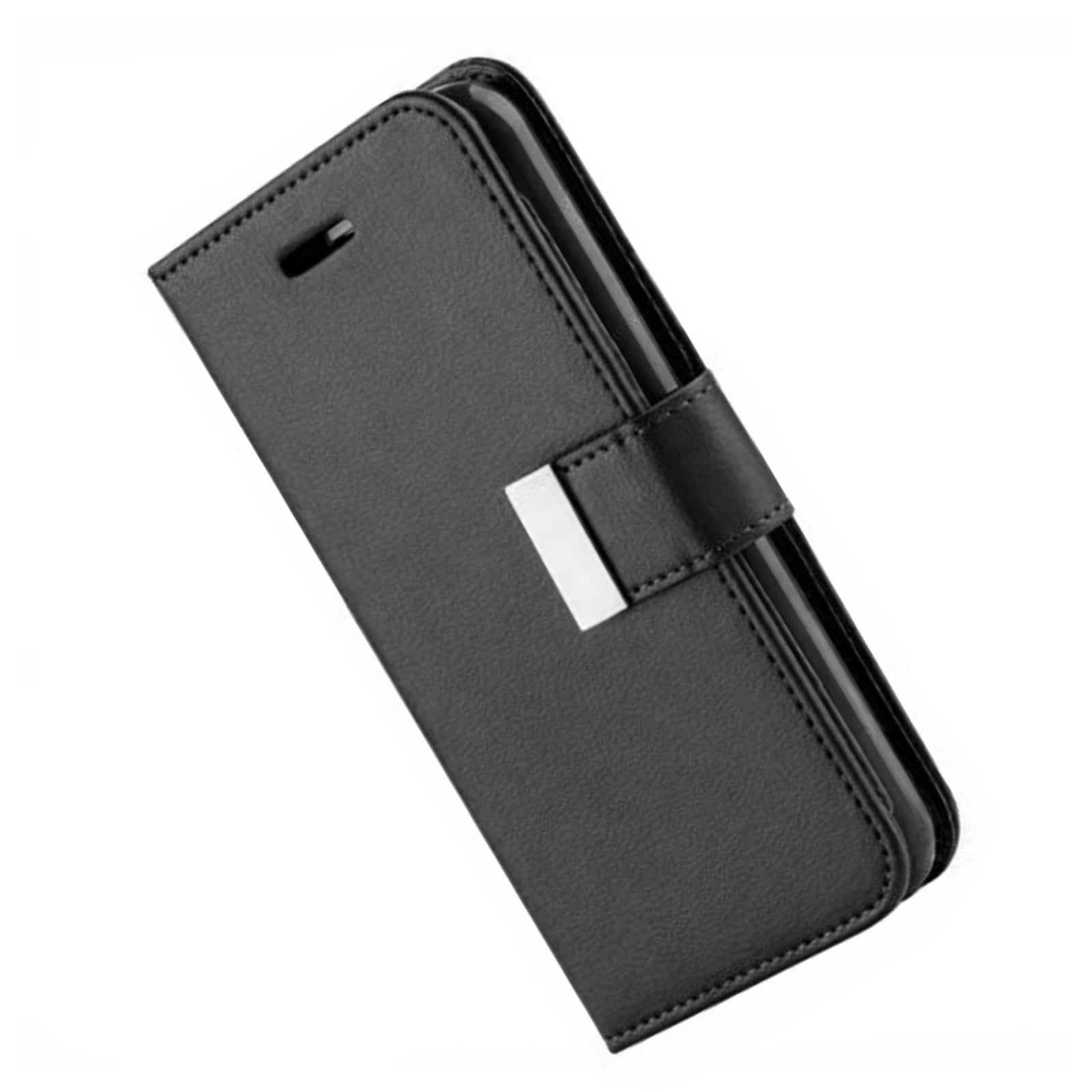 Leather Flip Wallet Case for iPhone 17 Pro Max Cover - Black
