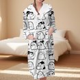 thumbnail image 2 of Women's Fleece Plush Robe Long Warm Plush Bathrobe Loungewear Jacket Printed Comfort Robe, 2 of 5