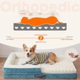 thumbnail image 3 of Orthopedic Dog Bed Large Waterproof Pet Sofa Bed Four-Sided Bolster Cushion Dog Couch with Removable Washable Cover,Blue, 3 of 10