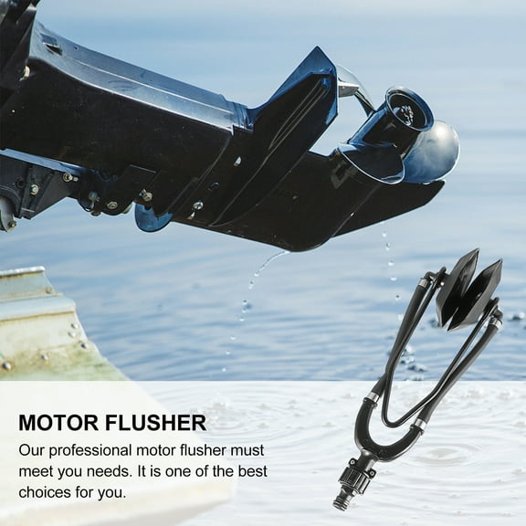 LIOOBO Engine Water Muffs Motor Flusher Black Stainless Steel 1Set Winter Preparation