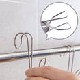 thumbnail image 3 of Paquete de 6 pinzas de cola larga de Metal de acero inoxidable 304 con ganchos, alfileres para ropa, pinzas universales colgantes para cocina, baño y oficina, 3 of 5