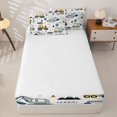 thumbnail image 4 of Erosebridal Cartoon Construction Truck Zipper Twin Comforter Sets with Fitted Sheet and 2 Pillowcases,Pine Tree Zipper Bedding Set For Boys,4pcs, 4 of 7