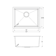 thumbnail image 4 of DAX Single Bowl Undermount Kitchen Sink - 23" x 18" - 18G - R10, Stainless Steel, No Accessories Included, 4 of 4