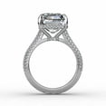 thumbnail image 4 of HeartsAndYou 3.2ct Emerald Cut Moissanite Accents Solitaire Proposal Ring 18k White Gold over Silver, 4 of 8