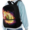 thumbnail image 4 of HUIACONG Fire Softball Backpack for Elementary Students Large Capacity Ergonomic Padded Straps Wear‑Resistant for Boys Girls Ages 6‑18 Daily Use, 4 of 6