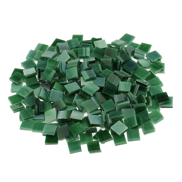 Azulejos de mosaico de vidrio vítreo, pieza de tesela para hacer mosaicos, material de manualidades DIY Verde