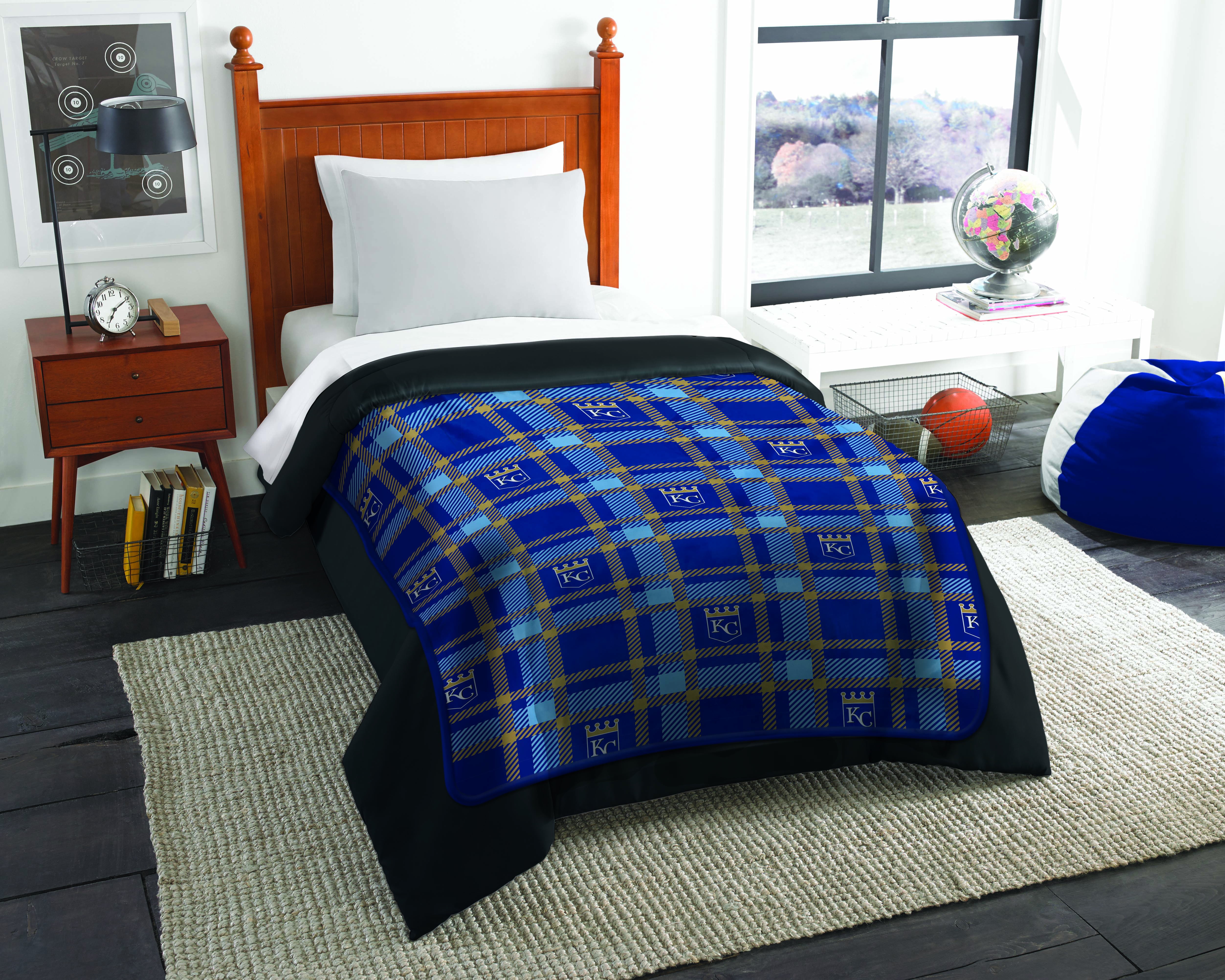 Mlb Kansas City Royals Plaid Repeat Oversized Micro Rachel Throw Mlb Kansas City Royals Plaid Repeat
