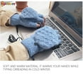 thumbnail image 6 of Spencer USB Heated Gloves Mitten for Men Women, Winter Warm Knitted Wool Thermal Full & Half Fingerless Hands Warmer Heating Gloves "Blue", 6 of 9