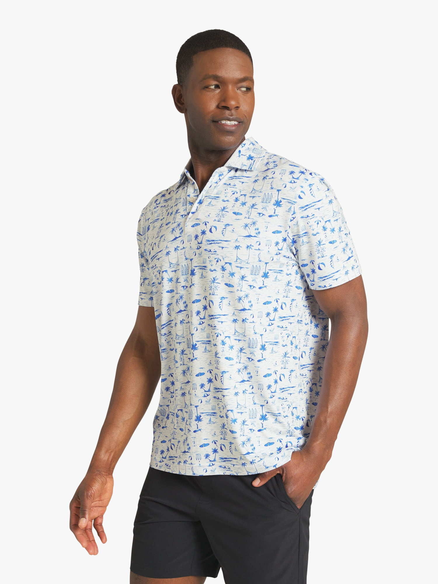 Chaps Men's Printed Performance Polo, Sizes S - 2XL