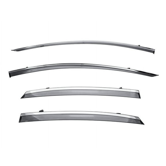 Wellvisors Side Window Visors Wind Deflectors Rain Guard With Chrome Trim for 2018 2019 2020 2021 2022 2023 2024 Lexus LS500 / LS500h 3-847LX026