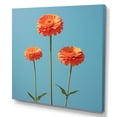 thumbnail image 2 of Designart "Zesty Zinnias In Orange And Blue" Zinnias Wall Art Living Room, 2 of 7