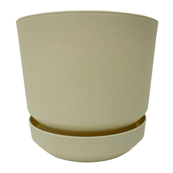 Maceta Edenika Formec con Plato 10 Pulgadas Ivory