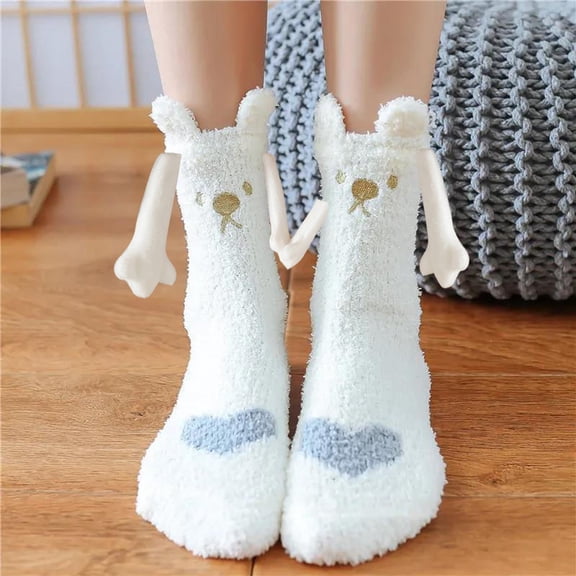 YUNAFFT Easter St. Parik's DayFall And Winter Coral Velvet Socks Hand In Hand Magnetic Christmas Socks Long Socks Sweat-absorbing Quality Sports Socks
