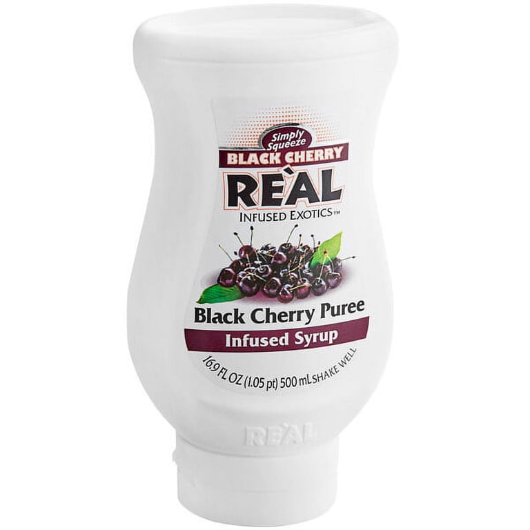 Real Black Cherry Puree Infused Syrup, 16.9 fl oz, Cherry Flavor
