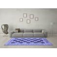 thumbnail image 3 of Ahgly Company Indoor Rectangle Checkered Blue Modern Area Rugs, 7' x 9', 3 of 4