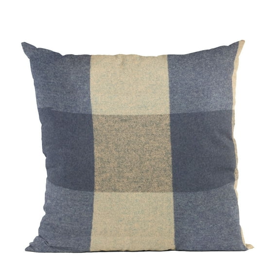 Plutus 12" x 20" Squares Plaid Luxury Throw Pillow in Blue