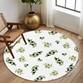 thumbnail image 2 of Round Rugs 6Ft, Green Olive Branches Round Area Rug Washable Indoor Throw Carpet, Spring Pastoral Leaves Botanical Soft Non Slip Circle Rug for Office Cabinet Home Decor Aesthetic, 2 of 8