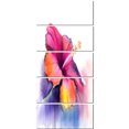 thumbnail image 2 of Fleur d'Hibiscus Rouge Jaune en Bleu - Grande Toile Murale, 2 of 3