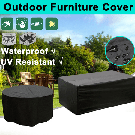 Outdoors Patio Table Cover Waterproof Uv Resistant Fit Rectangular Set Black 210d 242x162x100cm Canada - Outdoor Patio Table Set Covers