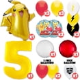 thumbnail image 2 of Pikachu Pokemon Balloons Bouquet Kit - Kids Party Decor Decoration Supplies with 40" Yellow Number Balloons (1-9) - Perfect for Birthday Celebrations and Themed Events, 2 of 12