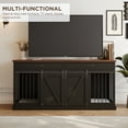 thumbnail image 5 of Mowpex Lockable 72" Wooden Furniture Style Crate for Dogs with Sliding Barn Doors, Black, 5 of 7