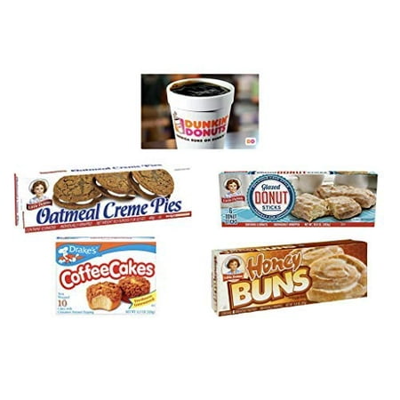 Breakfast Variety Pack: One Box each of Little Debbie Oatmeal Creme Pies, Honey Buns, Donut Sticks and Drake's Coffee Cakes by Philly