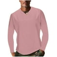 thumbnail image 2 of BSDJILFG Mens Tee Shirts Fall Casual Sports Workout T-Shirt Gym Training Pullover Tops Solid Color Long Sleeve V-Neck Blouses Winter ,S-5XL, 2 of 8