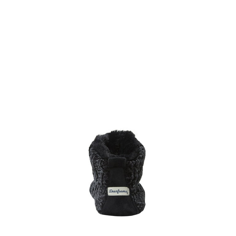 Dearfoams cable knit bootie slippers discount