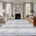 thumbnail image 2 of Abstract Blue Large Area Rugs 5x8 ft Tree Branch Pattern Washable Rug Non Slip Indoor Carpet Absorbent Floor Mat for Living Room Bedroom Dining Room, 2 of 9