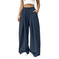 thumbnail image 5 of hoksml Women Baggy Wide Leg Sweatpants Elastic High Waist Loose Soft Casual Trousers for Daily Street Lounge Wear, 5 of 9