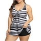 thumbnail image 2 of Augper Ladies Fashion Multicolor Print Back Cutout Swimming Trunks Sling Women Split Swimsuit, 2 of 6