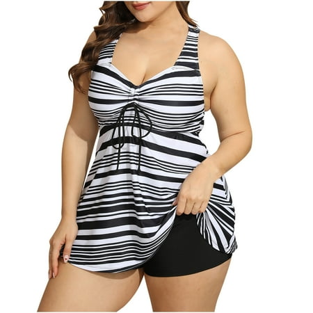 Kmdttou One Piece Swimsuit Women Ladies Fashion Multicolor Print Back Cutout Swimming Trunks Sling Split Swimsuit on Clearance!