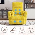 thumbnail image 3 of Vineego 360°Swivel Rocker Recliner Chair Armrest-Style Massage Recliner with Comfy High Back for Living Room,Corduroy Yellow, 3 of 7