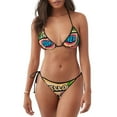 thumbnail image 1 of Saiise Hello Summer Pattern Women's Adjustable Bikini Set High-Cut Two-Piece Swimsuit for Beach Pool Party Tropical Vacation, 1 of 6