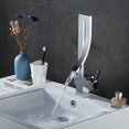 thumbnail image 1 of ZXPASRA Grifo de agua Grifo de lavabo de latón Estilo de moda Grifo de lavabo de moda simple Grifos de baño fríos y calientes Grifo de cascada retro Equipo de cocina (Plata) brillar Electrónica, 1 of 2