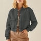 thumbnail image 1 of HongQid Women's Bomber Jackets Winter Trendy Varsity Jackets Shackets Button Down Cropped Coats with Pockets, 1 of 9