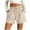 Beige, variant on Women's Summer Shorts Linen Beach Shorts Lightweight Drawstring Short Pants with Pockets Black L2