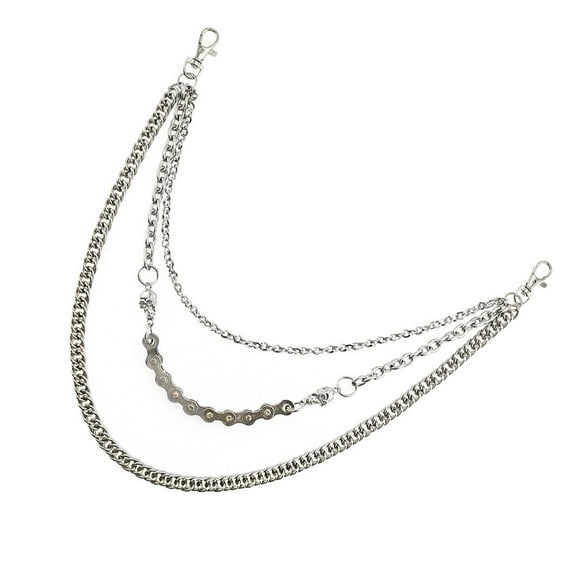 Masteelf  Punk Men's Pants Chain Trendy Jeans Chains Pocket Women's Silver