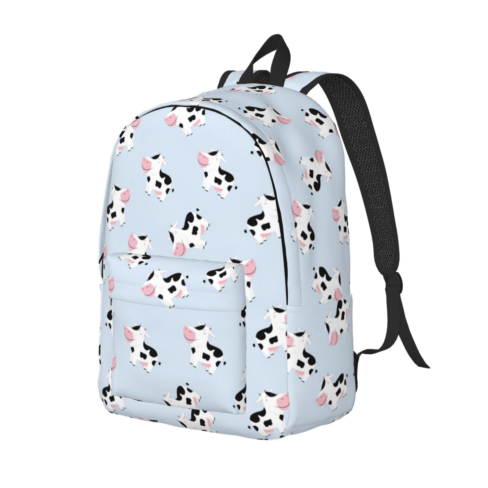 Kuqiui Cute Farm Cow Print Canvas Travel Laptop Backpack for Men Women,Business Work Rucksack College School Computer Bag Fits 15.6 Inch Notebook