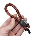 thumbnail image 2 of rygai Car Key Chain Hand-woven Faux Leather Braided Rope Snap Hook Alloy Men Women Waist Key Holder Ring for Daily,C, 2 of 8