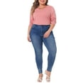 thumbnail image 2 of Agnes Orinda Women's Plus Size Tops Tshirts Cross V Neck Casual Long Sleeves Blouse Top 4X Pink, 2 of 6
