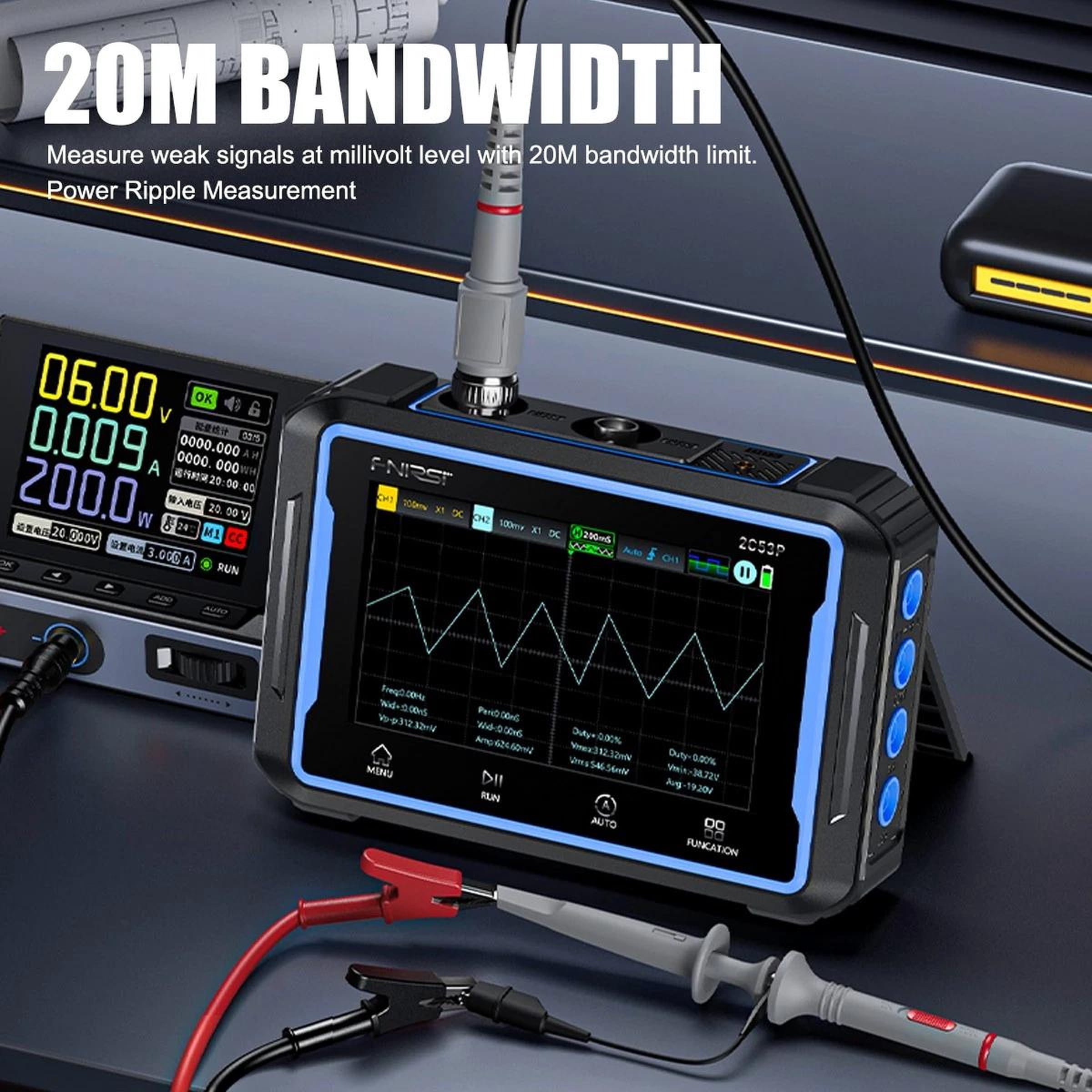 NEW 3-in-1 Automotive Oscilloscope DDS Signal Generator Multimeter 50MHz 250MS/s
