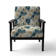 thumbnail image 4 of Designart "Floral Escape In Blues I" Chaise d'Appoint Rembourrée Florale Bleue - Fauteuil de Cottage pour Chambre, 4 of 7