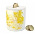 thumbnail image 3 of Yellow and White Piggy Bank, Watercolor Art Style Blossoming Wild Flowers Spring Meadow Botany Nature, Ceramic Coin Bank Money Box for Cash Saving, 3.6" X 3.2", Yellow White, by Ambesonne, 3 of 4